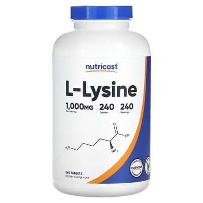 Nutricost, L-Lysine, 1000 mg, 240 Tablets