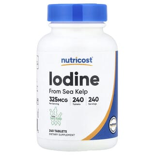 Nutricost, Iode, 325 µg, 240 comprimés