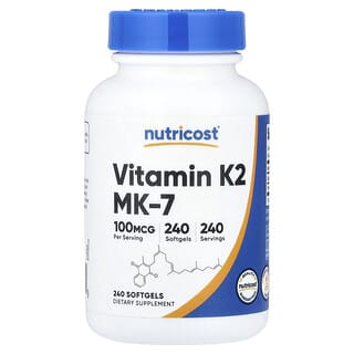 Nutricost, Vitamine K2, 100 mcg, 240 softgels