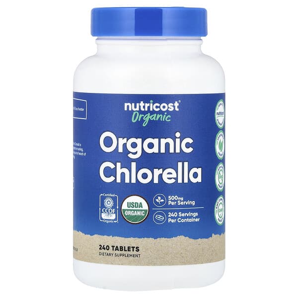 Nutricost, Organic Chlorella, 500 mg, 240 Tablets