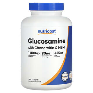 Nutricost, глюкозамін із хондроїтином і МСМ, 240 таблеток
