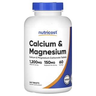 Nutricost, Calcium und Magnesium, 240 Tabletten
