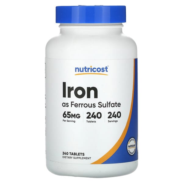 Nutricost Iron, 65 mg, 240 Tablets