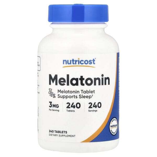 Nutricost, Melatonin, 3 mg, 240 tablet