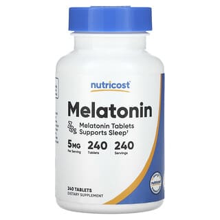 Nutricost, Melatonina, 5 mg, 240 comprimidos