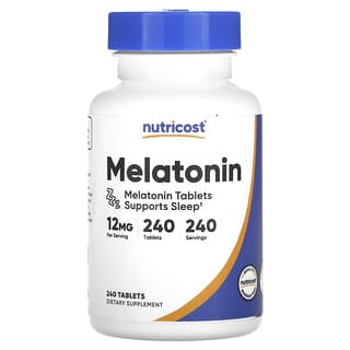 Nutricost, Melatonina, 12 mg, 240 tabletek