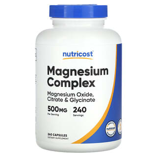 Nutricost, Complexo de magnésio, 500 mg, 240 cápsulas
