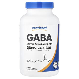 Nutricost, GABA, 750 mg, 240 capsules