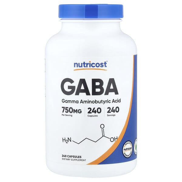Nutricost, GABA, 750 mg, 240 Capsules