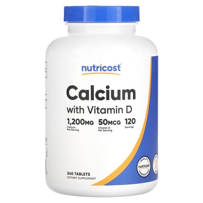 Nutricost, Calcium + Vitamin D, 240 Tablets
