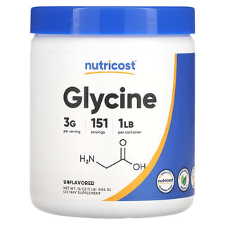 Nutricost, Glycine, Unflavored, 3 g , 1 lb (16 oz)