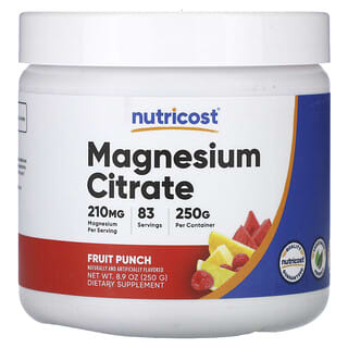 Nutricost, Citrato de magnesio, Ponche de frutas, 250 g (8,9 oz)