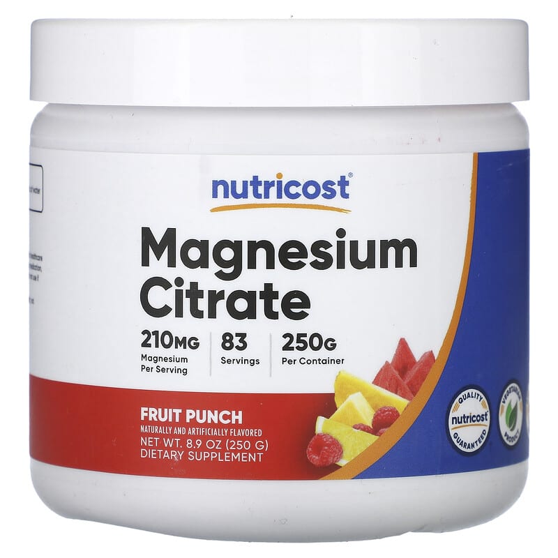 Nutricost Polvo de citrato de magnesio (ponche de frutas, 8.82 oz)