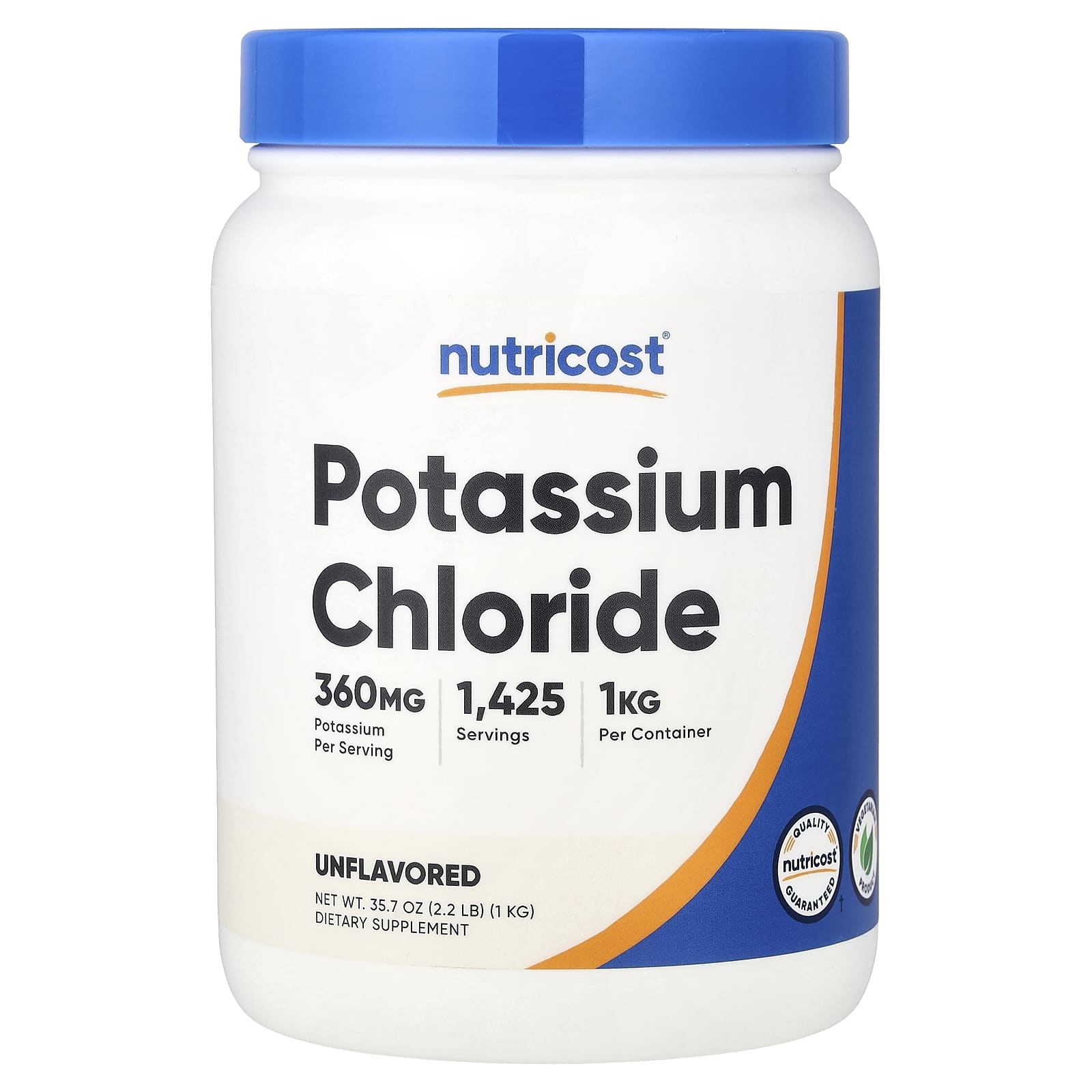 Nutricost Potassium Chloride – Sans arôme – 1 kg de Nutricost
