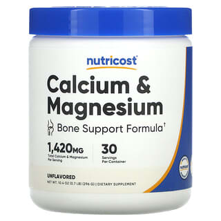 Nutricost, Calcium & Magnesium, Unflavored, 10.4 oz (296 g)