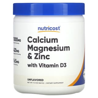 Nutricost, Calcium Magnesium & Zinc with Vitamin D3, Unflavored, 9.3 oz (263 g)