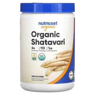 Nutricost, Organiczne Shatavari, bezsmakowe, 454 g
