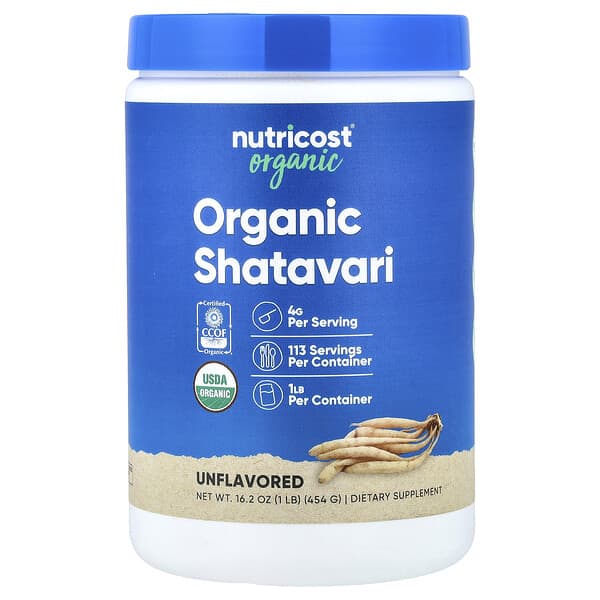 Nutricost, Organic Shatavari, Unflavored, 1 lb (454 g) — product photo 1