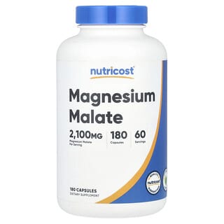 Nutricost, Malate de magnésium, 2100 mg, 180 capsules (700 mg par capsule)