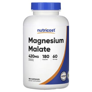 Nutricost, Magnesium Malate, Magnesiummalat, 420 mg, 180 Kapseln (140 mg pro Kapsel)