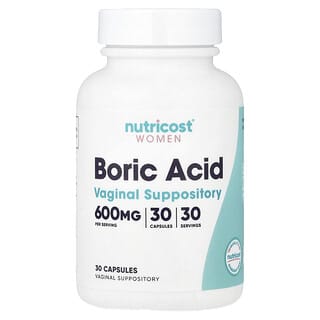 Nutricost, 여성용, 붕산, 질정, 600mg, 캡슐 30정
