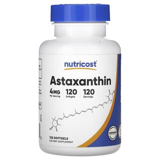 Nutricost, Astaxantina, 4 mg, 120 cápsulas blandas