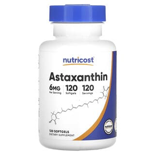 Nutricost, Astaxantina, 6 mg, 120 cápsulas blandas