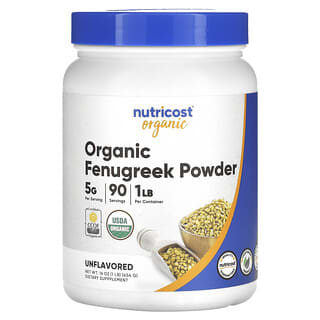 Nutricost, Organic Fenugreek Powder, Unflavored, 1 lb (454 g)