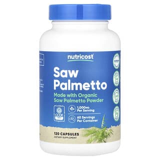 Nutricost, Palma enana americana, 1000 mg, 120 cápsulas (500 mg por cápsula)