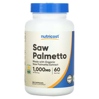 Nutricost, Palma enana americana, 1000 mg, 120 cápsulas (500 mg por cápsula)