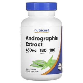 Nutricost, экстракт андрографиса, 450 мг, 180 капсул