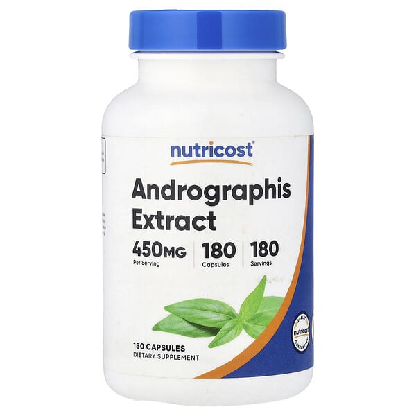 Nutricost, Extracto de Andrographis, 450 mg, 180 cápsulas