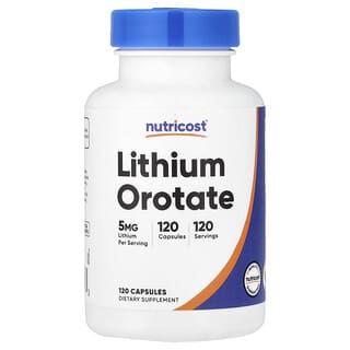 Nutricost, Lithium Orotate, 5 mg, 120 Capsules