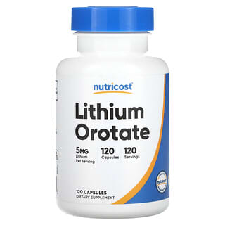 Nutricost, оротат лития, 5 мг, 120 капсул