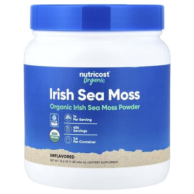 Nutricost, Organic Irish Sea Moss Powder, Unflavored, 16.2 oz (454 g)