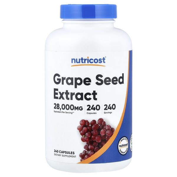 Nutricost, 포도씨추출물, 28,000mg, 캡슐 240정