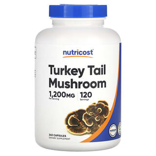 Nutricost, 구름버섯, 1,200mg, 캡슐 240정(캡슐 1정당 600mg)