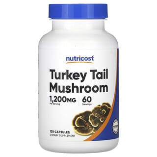 Nutricost, Turkey Tail Mushroom, Schmetterlings-Tramete-Pilz, 1.200 mg, 120 Kapseln (600 mg pro Kapsel)