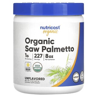 Nutricost, Saw Palmetto Orgânico, Sem Sabor, 227 g (8 oz)
