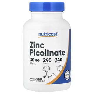 Nutricost, Zinkpicolinaat, 30 mg, 240 capsules