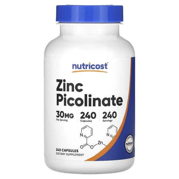 Nutricost Zinc Picolinate, 30 mg, 240 Capsules