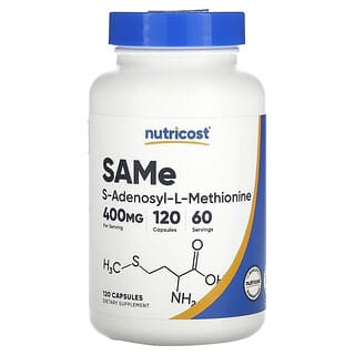 Nutricost, SAMe, 400 mg, 120 capsules (200 mg par capsule)