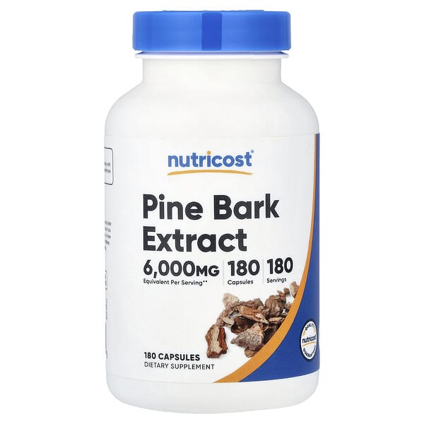 Nutricost, 소나무 껍질 추출물, 캡슐 180정(캡슐 1정당 300mg)