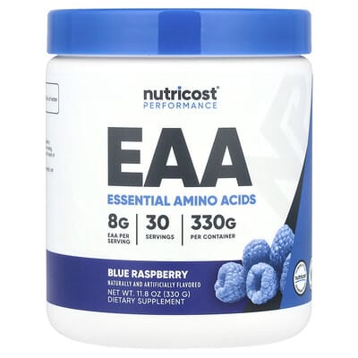 Nutricost, Performance, Essential Amino Acids, Blue Raspberry Flavor, 11.8 oz (330 g)