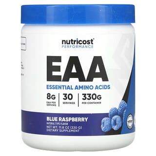 Nutricost, Performance, незаменимые аминокислоты, со вкусом голубой малины, 330 г (11,8 унции)