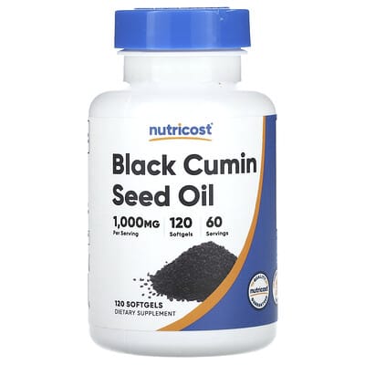 Nutricost, Black Seed Oil, 120 Softgels (500 mg each softgel)
