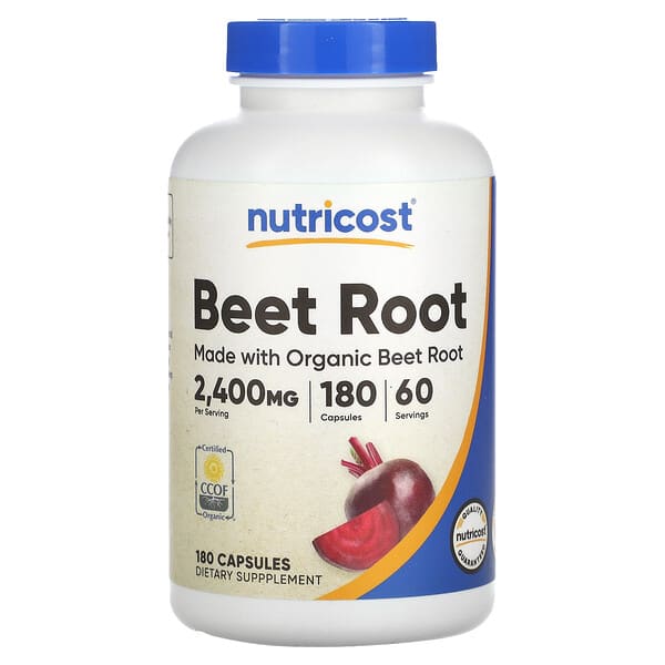 Nutricost, 甜菜根，2,400 毫克，180 粒膠囊（每粒膠囊 800 毫克）