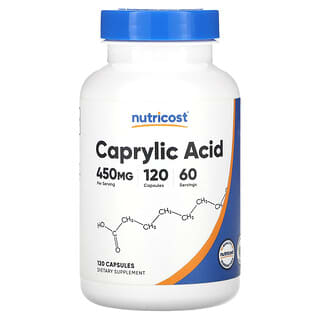 Nutricost, Caprylic Acid, Caprylsäure, 450 mg, 120 Kapseln (225 mg pro Kapsel)