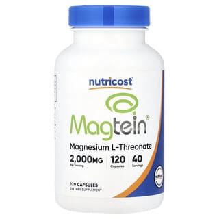 Nutricost, Magtein®, 마그네슘 L-트레온산, 캡슐 120정(캡슐 1정당 666mg)