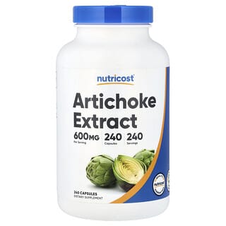 Nutricost, 아티초크 추출물, 600mg, 캡슐 240정